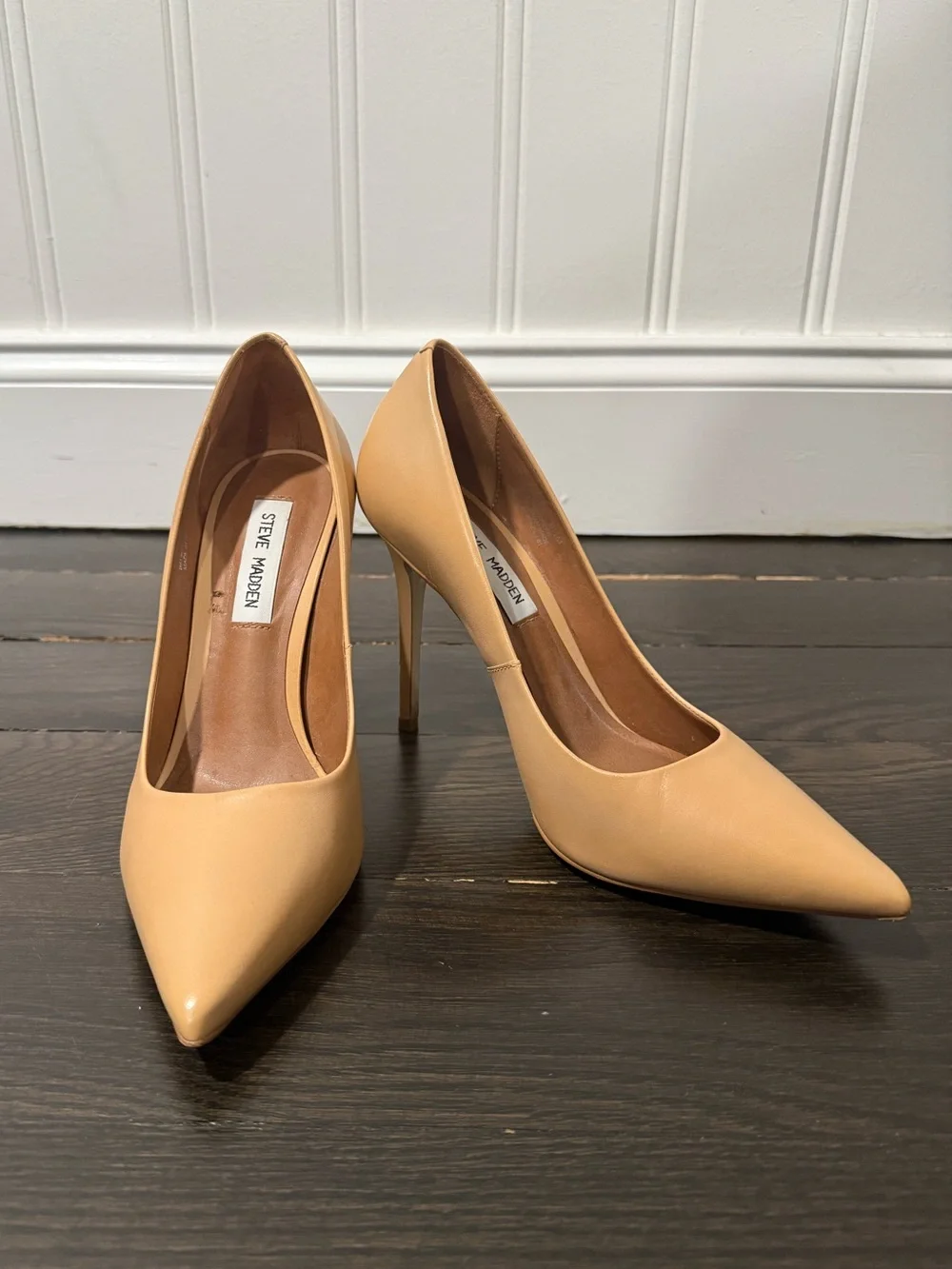 Steve Madden Beige Nude Pointed-Toe Stiletto Pumps
